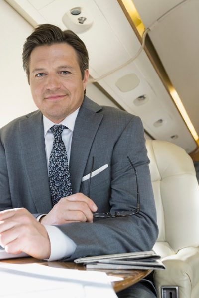 Businessman on jet